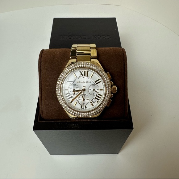 Michael Kors gold crystal halo MK5756 chronograph watch - Picture 5 of 7